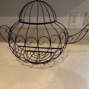 Black Wire Teapot Shaped Basket